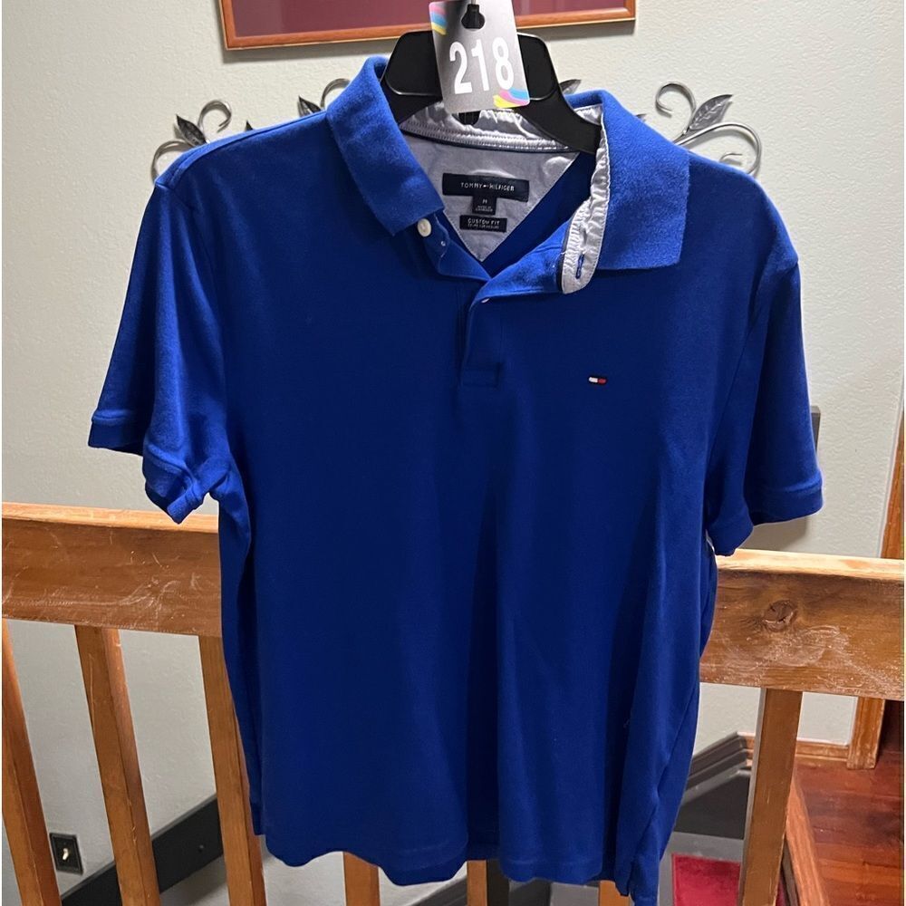 Tommy Hilfiger Men's Blue Polo Shirt Sizee Medium #218